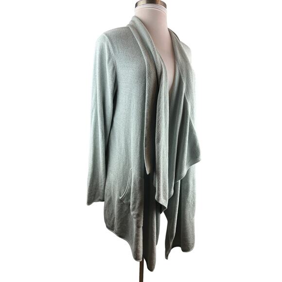 Barefoot Dreams CozyChic Ultra Lite Hi Lo Cardi Seafoam Green Plus Size 2X - Picture 11 of 12